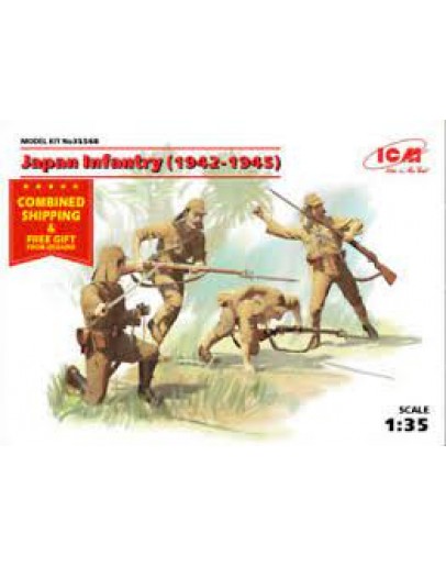 ICM 1/35 SCALE PLASTIC MILITARY FIGURES - 35568 - JAPAN INFANTRY WW2 ICM35568