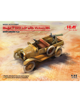 ICM 1/35 SCALE PLASTIC MILITARY MODEL KIT - 35607 - MODEL T 1917 LCP WITH VICKERS MG ICM35607