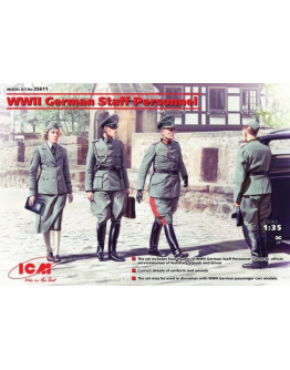 ICM 1/35 SCALE PLASTIC MILITARY FIGURES - 35611 - WW2 GERMAN STAFF PERSONNEL ICM35611