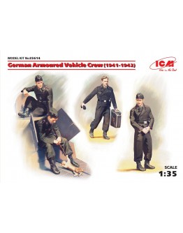 ICM 1/35 SCALE PLASTIC MILITARY FIGURES - 35614 - GERMAN ARMOURED VEHICLE CREW (1941-1942) ICM35614