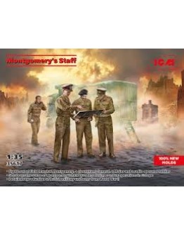 ICM 1/35 SCALE PLASTIC MILITARY FIGURES - 35617 - MONTGOMERY'S STAFF - ICM35617