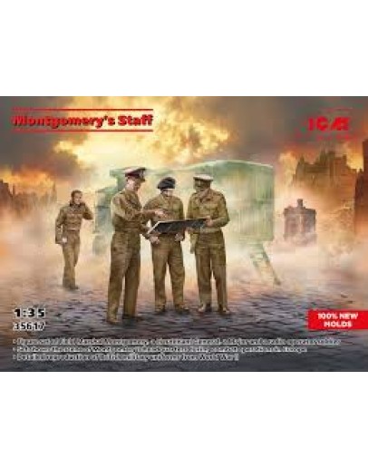 ICM 1/35 SCALE PLASTIC MILITARY FIGURES - 35617 - MONTGOMERY'S STAFF - ICM35617