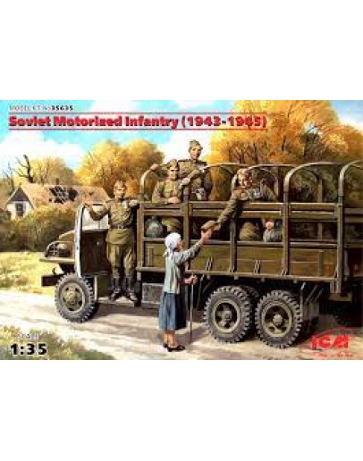 ICM 1/35 SCALE PLASTIC MILITARY FIGURES - 35635 - SOVIET MOTORIZED INFANTRY WW2 ICM35635