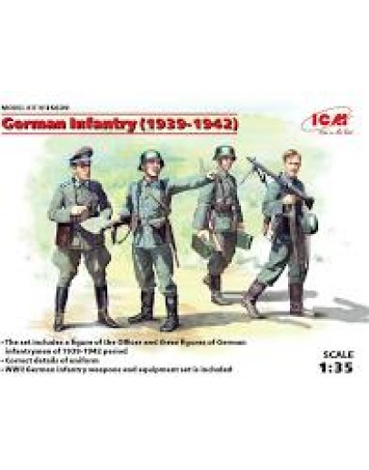 ICM 1/35 SCALE PLASTIC MILITARY FIGURES - 35639 - GERMAN INFANTRY WW2 ICM35639