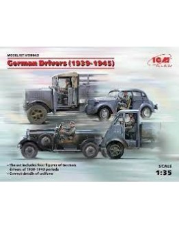 ICM 1/35 SCALE PLASTIC MILITARY FIGURES - 35642 - GERMAN DRIVERS 1939-1945 ICM35642