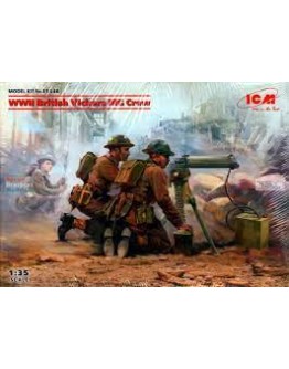 ICM 1/35 SCALE PLASTIC MILITARY FIGURES - 35646 - WW2 BRITISH VICKERS MG CREW ICM35646