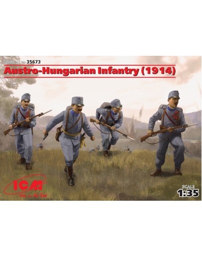 ICM 1/35 SCALE PLASTIC MILITARY FIGURES - 35673 - WW1 AUSTRO-HUNGARIAN INFANTRY [1914] ICM35673