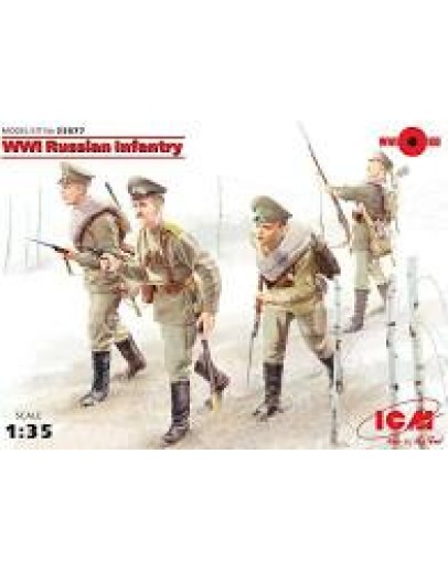 ICM 1/35 SCALE PLASTIC MILITARY FIGURES - 35677 - WW1 RUSSIAN INFANTRY ICM35677