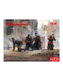 ICM 1/35 SCALE PLASTIC MILITARY FIGURES - 35680 - WW1 BELGIAN INFANTRY ICM35680