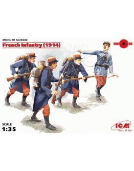 ICM 1/35 SCALE PLASTIC MILITARY FIGURES - 35682 - WW1 FRENCH INFANTRY [1914] ICM35682