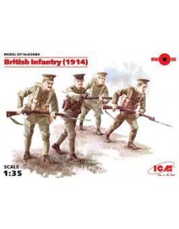 ICM 1/35 SCALE PLASTIC MILITARY FIGURES - 35684 - BRITISH INFANTRY 1914 ICM35684