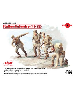 ICM 1/35 SCALE PLASTIC MILITARY FIGURES - 35687 - WW1 ITALIAN INFANTRY [1915] - 4 FIGURES ICM35687