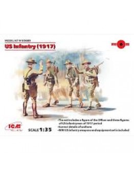 ICM 1/35 SCALE PLASTIC MILITARY FIGURES - 35689 - US INFANTRY 1917 ICM35689