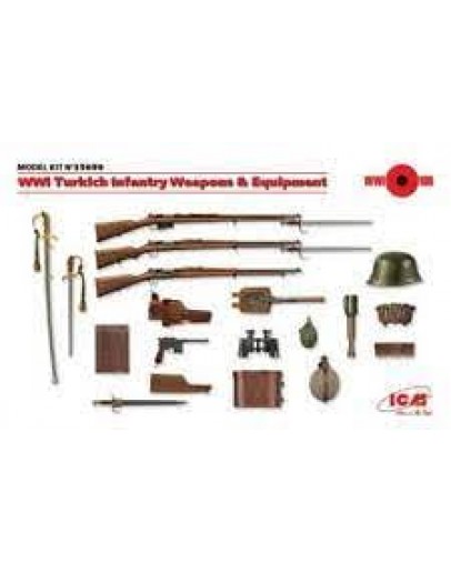 ICM 1/35 SCALE PLASTIC MILITARY FIGURES - 35699 - WW1 TURKISH INFANTRY WEAPONS & EQUIPMENT ICM35699