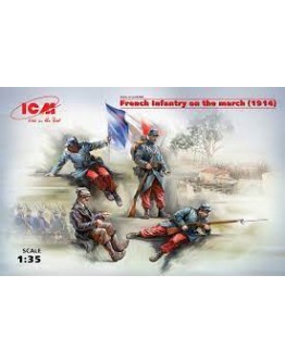 ICM 1/35 SCALE PLASTIC MILITARY FIGURES - 35705 - WW1 FRENCH INFANTRY ON THE MARCH ICM35705