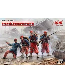 ICM 1/35 SCALE PLASTIC MILITARY FIGURES - 35709 - FRENCH ZOUAVES WW1 ICM35709