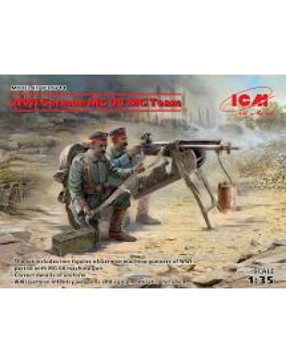 ICM 1/35 SCALE PLASTIC MILITARY FIGURES - 35711 - WW1 GERMAN MG 08 MG TEAM ICM35711