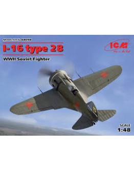ICM 1/48 SCALE PLASTIC AIRCRAFT - 48098  I-16 TYPE 28 SOVIET FIGHTER ICM48098