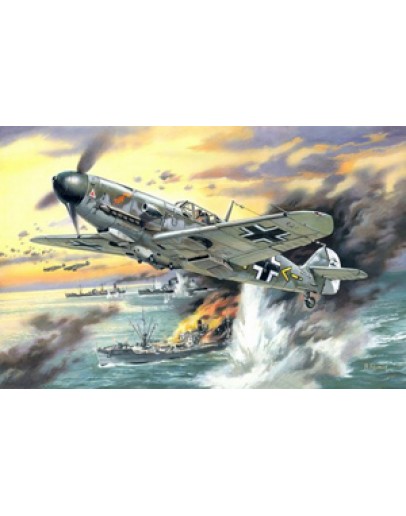 ICM 1/48 SCALE PLASTIC MODEL AIRCRAFT KIT - 48104 - GERMAN WW2 FIGHTER/BOMBER  BF109F-4/B  ICM48104