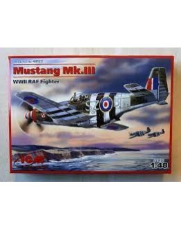 ICM 1/48 SCALE PLASTIC MODEL AIRCRAFT KIT - 48123 - MUSTANG MKIII WW II RAF FIGHTER ICM48123