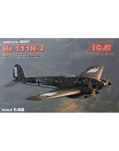 ICM 1/48 SCALE PLASTIC MODEL AIRCRAFT KIT - 48261 - GERMAN HE111H-3 BOMBER ICM48261