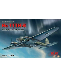 ICM 1/48 SCALE PLASTIC MODEL AIRCRAFT KIT - 48262 - WW II HEINKEL HE111H-6 GERMAN BOMBER ICM48262