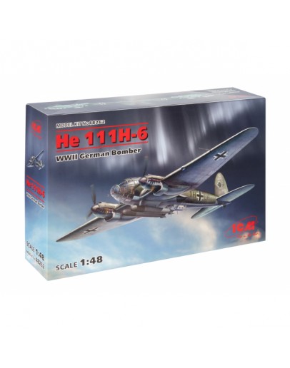 ICM 1/48 SCALE PLASTIC MODEL AIRCRAFT KIT - 48262 - WW II HEINKEL HE111H-6 GERMAN BOMBER ICM48262