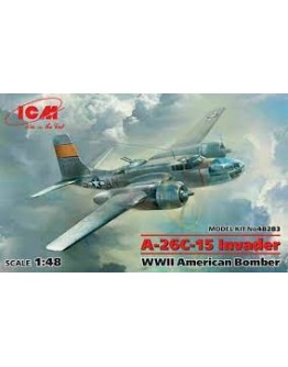 ICM 1/48 SCALE PLASTIC MODEL AIRCRAFT KIT - 48283 - A-26C-15 INVADER WW2 AMERICAN BOMBER ICM48283