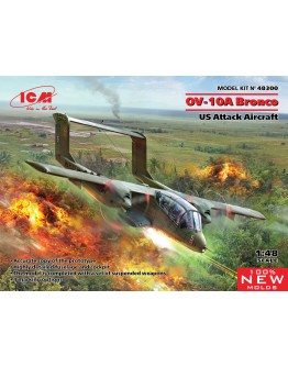 ICM 1/48 SCALE PLASTIC MODEL AIRCRAFT KIT - 48300 - OV-10A BRONCO US ATTACK AIRCRAFT