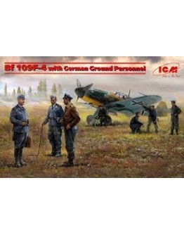 ICM 1/48 SCALE PLASTIC MILITARY FIGURES - 48805 - ME109F-4 WITH GERMAN FIGURES ICM48805