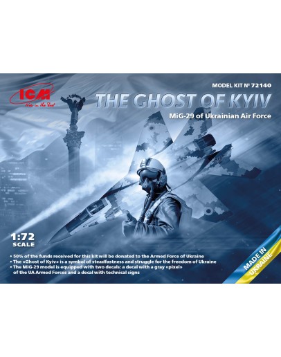 ICM 1/72 SCALE PLASTIC MODEL AIRCRAFT KIT - 72140 - MiG-29 OF UKRAINIAN AIR FORCE - THE GHOST OF KYIV