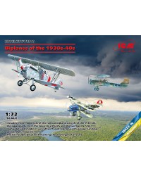 ICM 1/72 SCALE PLASTIC MODEL AIRCRAFT KIT - 72210 - BI-PLANES OF THE 1930's - 40's ICM72210