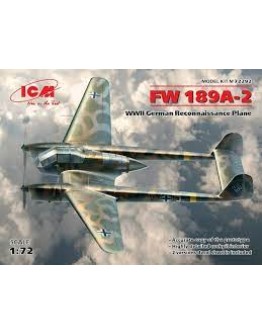 ICM 1/72 SCALE PLASTIC MODEL AIRCRAFT KIT - 72292 - FW 189A-2 WW2 GERMAN RECONNAISSANCE PLANE ICM72292