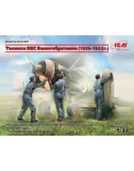 ICM 1/32 SCALE PLASTIC MODEL AIRCRAFT KIT - 32107 - WW2 BRITISH GROUND CREW ICM32107