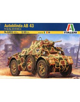 ITALERI 1/35 SCALE MODEL MILITARY KIT - 06451 - WW2  GERMAN AUTOBLINDA AB 43 ARMOURED CAR IT06451