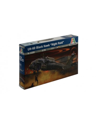 ITALERI 1/72  SCALE MODEL AIRCRAFT KIT - 1328S - UH-60 Black Hawk "Night Raid" (RAAF Markings Included in Kit) 