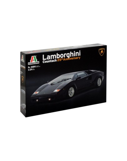 ITALERI 1/24 SCALE MODEL CAR KIT - 3684S - Lamborghini Countach 25th Anniversary