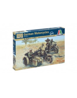 ITALERI 1/72 SCALE MODEL MILITARY KIT - 6121S - German Motorcycles