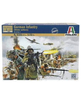 ITALERI 1/72 SCALE MODEL MILITARY KIT - 6151S - GERMAN INFANTRY [WINTER UNIFORMS] - IT6151S