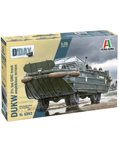 ITALERI 1/35 SCALE MODEL MILITARY KIT - 6392 - WW2  DUKW 2.5 TON GMC TRUCK AMPHIBIOUS VERSION IT6392