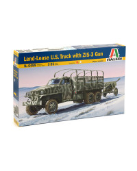 ITALERI 1/35 SCALE MODEL MILITARY KIT - 6499S - GMC 2 1/2 TON 6 X 6 LEND-LEASE TRUCK WITH ZIS-3 GUN - IT6499S