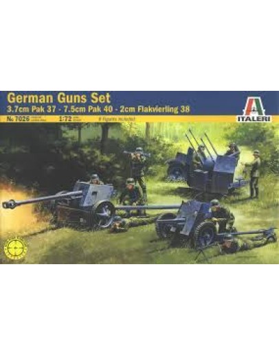 ITALERI 1/72  SCALE MODEL KIT - 7026S PAK35-040-38 GUNS  IT7026S