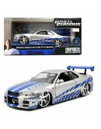 JADA 1/24 DIE-CAST MODEL  97158 - FAST & FURIOUS BRIAN'S NISSAN SKYLINE GT-R (BNR34) JA97158