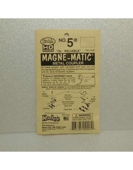 KADEE HO COUPLERS - 0005 - NO.5 MAGNE-MNATIC METAL COUPLERS - MEDIUM CENTER SHANK