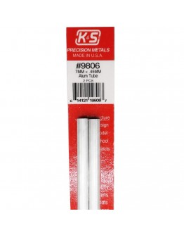 K & S PRECISION METALS - 9806 -  7mm x 0.45mm ALUM TUBE 2 PCS KS9806