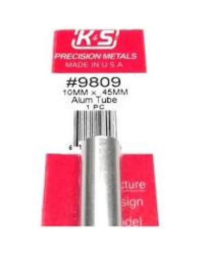 K & S PRECISION METALS - 9809 - 10MM 0.45MM ALUM TUBE 1 PC  KS9809