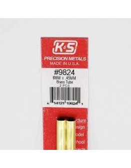 K & S PRECISION METALS - 9824 -6MM X 0.45MM BRASS TUBE 2 PCS KS9824
