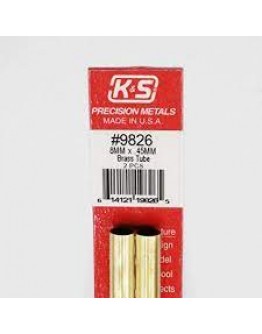 K & S PRECISION METALS - 9826 -8MM X 0.45MM BRASS TUBE 2 PCS KS9826
