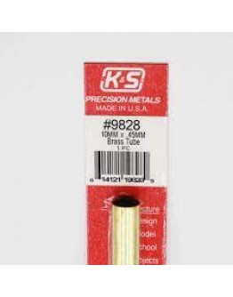 K & S PRECISION METALS - 9828 -10MM X 0.45MM BRASS TUBE 1PCS KS9828