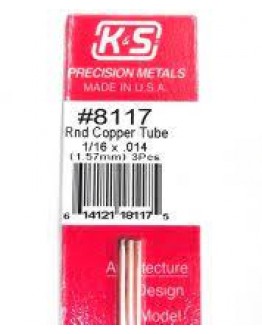 K & S PRECISION METALS - 9832 -2MM X 0.225 MM BRASS TUBE 4 PCS KS9832